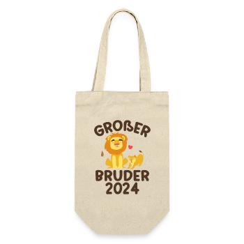 Großer Bruder 2024 - Geschenkbeutel für Flaschen - Natur - Vorne