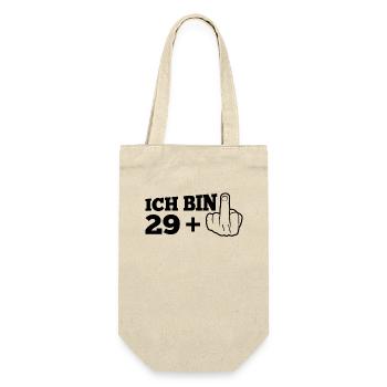 Lustiges Geburtstagsgeschenk Ich Bin 29 Mehr 1 - Geschenkbeutel für Flaschen - Natur - Vorne