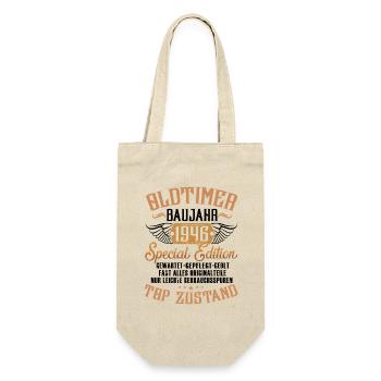 OLDTIMER 1946 LUSTIG 75 JAHRE GEBURTSTAG GESCHENK - Geschenkbeutel für Flaschen - Natur - Vorne
