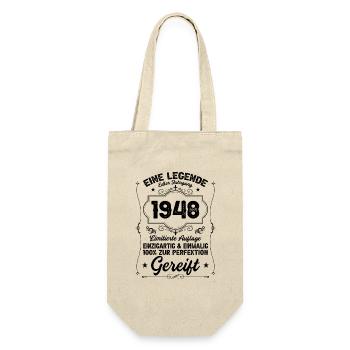1948 Vintage Jahrgang Geburtstag Retro Geschenk - Geschenkbeutel für Flaschen - Natur - Vorne