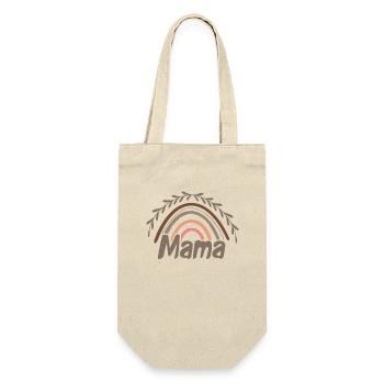 Mama Pastell Regenbogen Liebe - Geschenkbeutel für Flaschen - Natur - Vorne