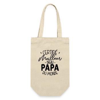 Meilleur Beau-Papa Certifié - Sac à bouteille - nature - Devant