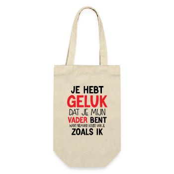 Gelukkige Vaderdag - Geschenkbeutel für Flaschen - Natur - Vorne
