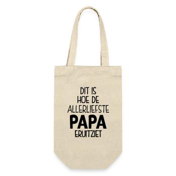 Allerliefste Papa - Geschenkbeutel für Flaschen - Natur - Vorne