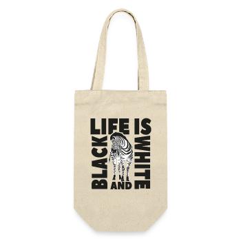 Life is black and white like a zebra - Gift Bag for Bottles - nature - Front