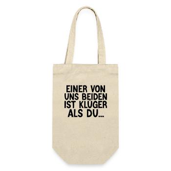 Kluger als du: Lustiges Statement-Shirt - Geschenkbeutel für Flaschen - Natur - Vorne