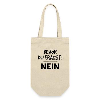 Vor der Frage, Nein - Geschenkbeutel für Flaschen - Natur - Vorne
