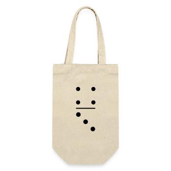 Lustiger Domino Stein 4 3 Karneval - Geschenkbeutel für Flaschen - Natur - Vorne