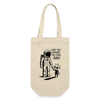 Ich liebe dich weiter als die Sterne Daddy - Geschenkbeutel für Flaschen - Natur - Vorne