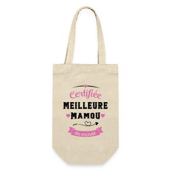Certifié meilleure mamou du monde cadeau - Sac à bouteille - nature - Devant