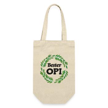 Bester Opi Grosspapi Opa Schweizer Opi Großpapa - Geschenkbeutel für Flaschen - Natur - Vorne