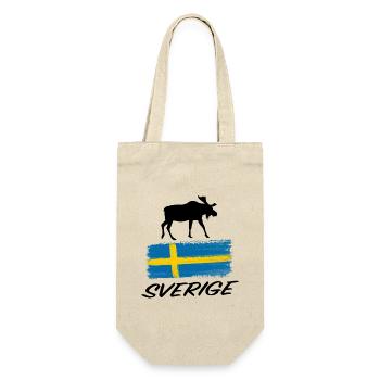 Sverige Elch Fahne Schweden Sticker Souvenir - Geschenkbeutel für Flaschen - Natur - Vorne