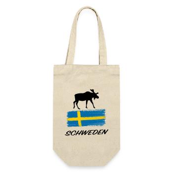 Schweden Elch Fahne Urlaub Reise Sticker Souvenir - Geschenkbeutel für Flaschen - Natur - Vorne