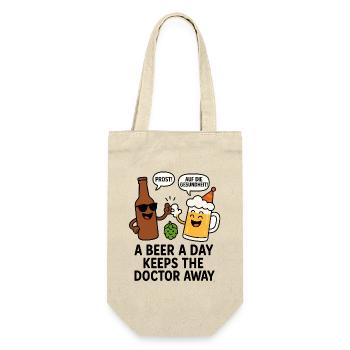 Festive beer and hop charm - Gift Bag for Bottles - nature - Front