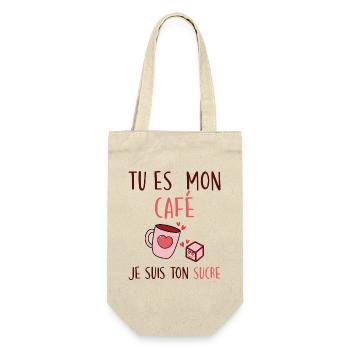 Blague Café Humour Saint Valentin Couple - Sac à bouteille - nature - Devant