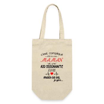 pas parfaite aide-soignante;cadeau aide soignante - Sac à bouteille - nature - Devant