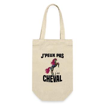 Je Peux Pas J'ai Cheval Cadeau Fleuri - Sac à bouteille - nature - Devant