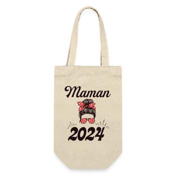 Femme Grossesse Annonce Bébé Future Maman 2024 - Sac à bouteille - nature - Devant