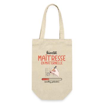 Métier Bientôt Maîtresse En Maternelle En Cours - Sac à bouteille - nature - Devant