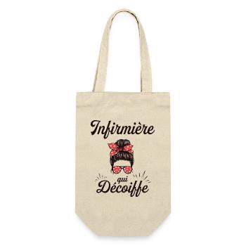 Chignon Infirmière Géniale Super Infirmière - Sac à bouteille - nature - Devant