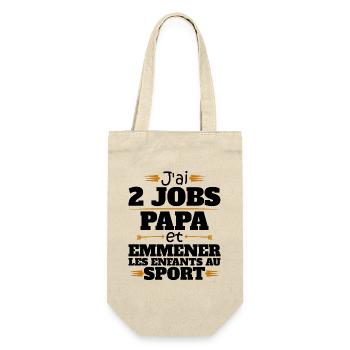 2 Jobs Papa Et Enfants Au Sport Humour Papa - Sac à bouteille - nature - Devant