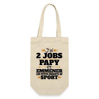 2 Jobs Papy Et Petits Enfants Humour Papy - Sac à bouteille - nature - Devant