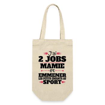 2 Jobs Mamie Et Petits Enfants Humour Mamie - Sac à bouteille - nature - Devant