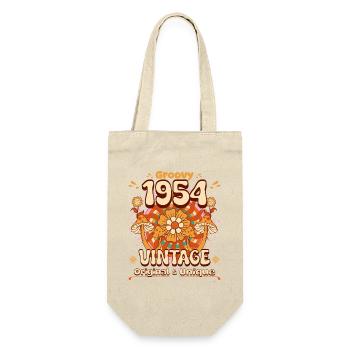 Vintage Year 1954 Birthday Woman 70 Years Old - Gift Bag for Bottles - nature - Front
