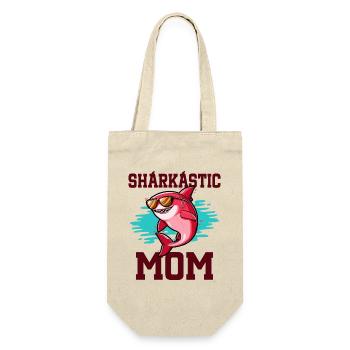 Sharkastic Mutter Hai Witz Sarkastische Mutter - Geschenkbeutel für Flaschen - Natur - Vorne
