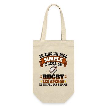 Rugbyman Humour Homme Rugby Et Apéro - Sac à bouteille - nature - Devant
