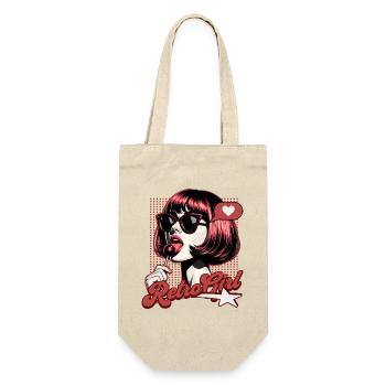 Vintage Damen Retro Glamour - Geschenkbeutel für Flaschen - Natur - Vorne