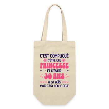 Femme Princesse Anniversaire 30 Ans - Sac à bouteille - nature - Devant