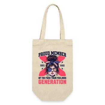 Femme Chignon USA Humour Génération X - Sac à bouteille - nature - Devant
