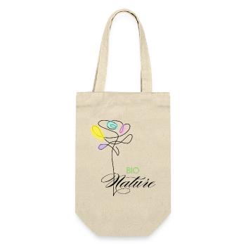 Fleurs colorées Bio Nature - Sac à bouteille - nature - Devant