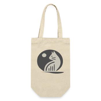 Katzen-Silhouette - Geschenkbeutel für Flaschen - Natur - Vorne