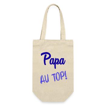 FROHER VATERTAG. PAPA. VATERTAG - Geschenkbeutel für Flaschen - Natur - Vorne