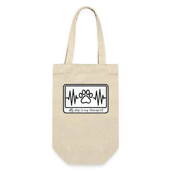 My dog is my therapist - Hearbeat&Pawprint Design - Gift Bag for Bottles - nature - Front