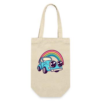 car rainbow - Geschenkbeutel für Flaschen - Natur - Vorne