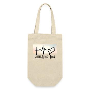 Glaube, Liebe, Hoffnung, Gott, Christ - Geschenkbeutel für Flaschen - Natur - Vorne