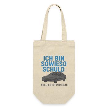 Ich bin sowieso Schuld – Lustiges Auto-Shirt - Geschenkbeutel für Flaschen - Natur - Vorne