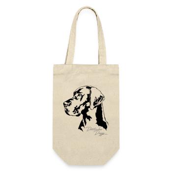 DEUTSCHE DOGGE Portrait Wilsigns - Geschenkbeutel für Flaschen - Natur - Vorne