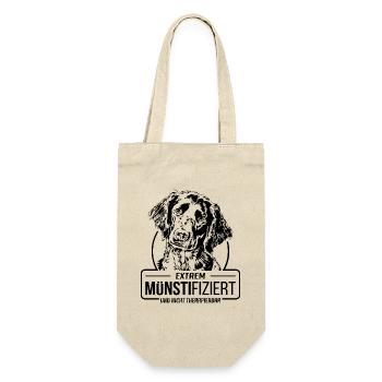 MÜNSTIFIZIERT Grosser Münsterländer Hunde Wilsigns - Geschenkbeutel für Flaschen - Natur - Vorne
