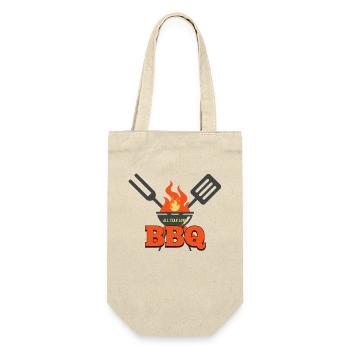 BBQ.. all year long! - Geschenkbeutel für Flaschen - Natur - Vorne