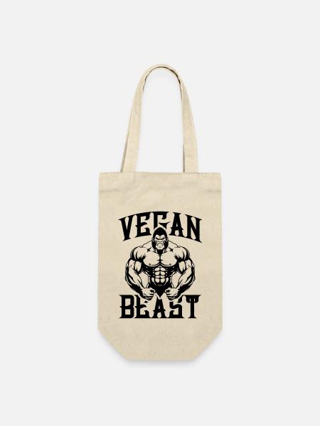 Gorilla Vegan Beast - Geschenkbeutel für Flaschen - Natur