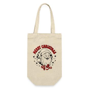 Merry Christmas Ugly Christmas Sweater Santa Claus - Gift Bag for Bottles - nature - Front