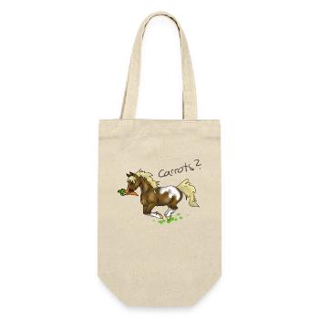 Carrots? Rennendes Pony mit Karotte im Maul - Geschenkbeutel für Flaschen - Natur - Vorne