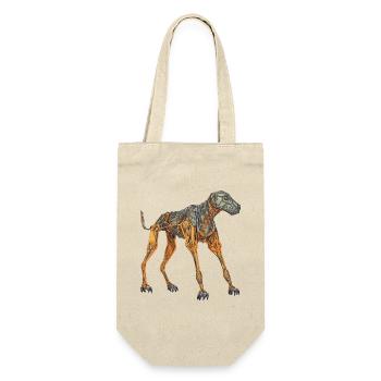 Doberman Cyborg Dog in Orange - Gift Bag for Bottles - nature - Front