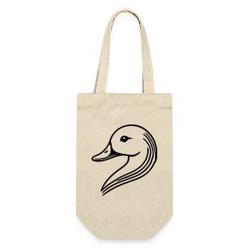 Tête de silhouette de cygne de canard minimaliste - Sac à bouteille - nature - Devant