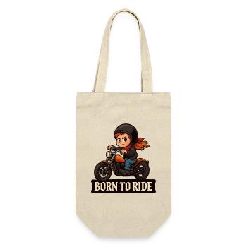 Biker Girl – Born to Ride - Gift Bag for Bottles - nature - Front