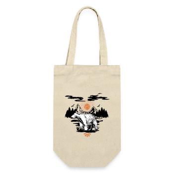 Bär in der Natur - Geschenkbeutel für Flaschen - Natur - Vorne